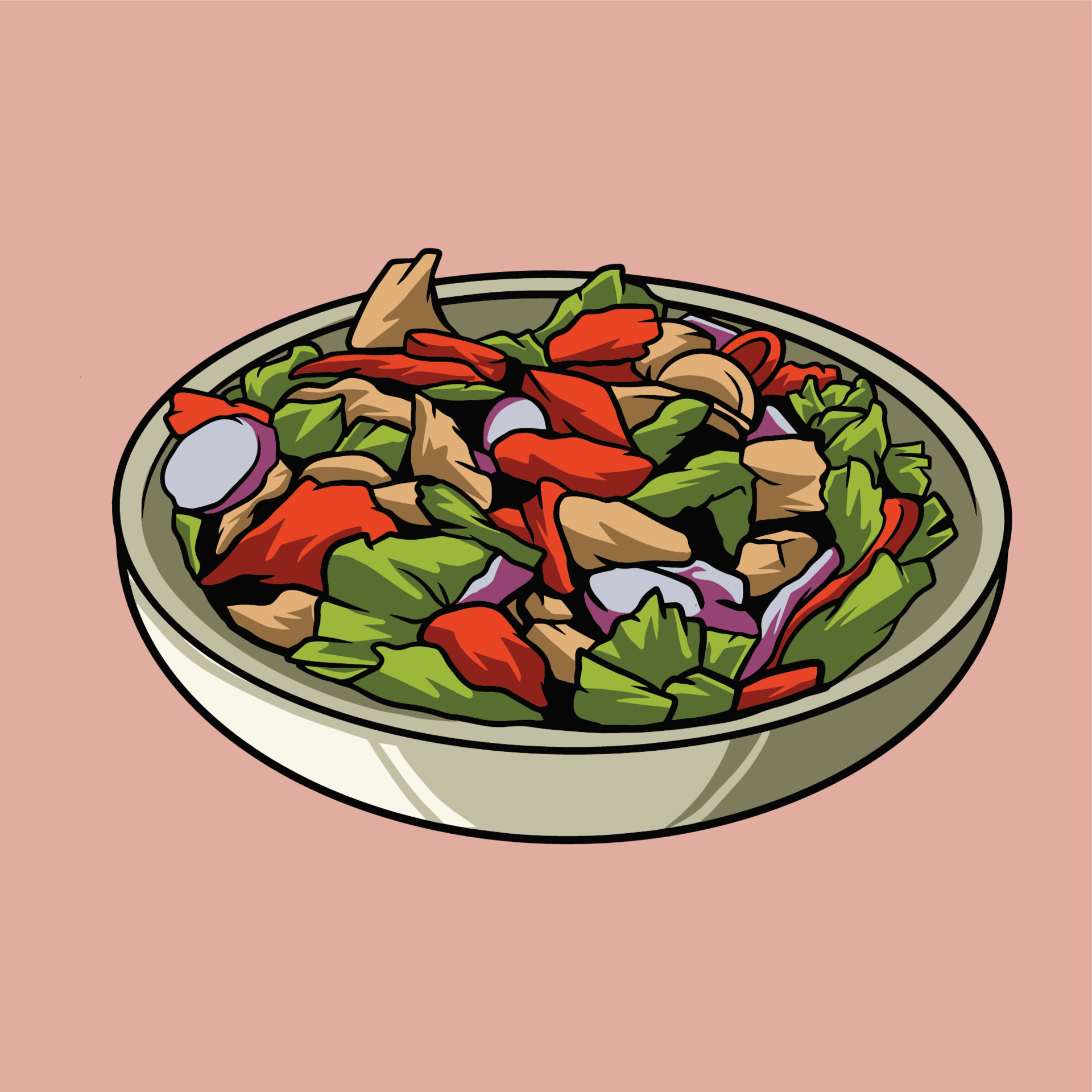 fattoush salad food vector 22504021 Vector Art at Vecteezy