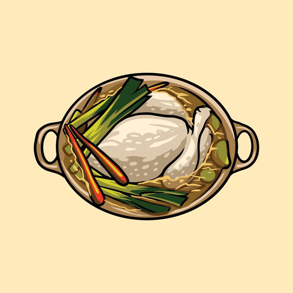 boiled chicken food vector