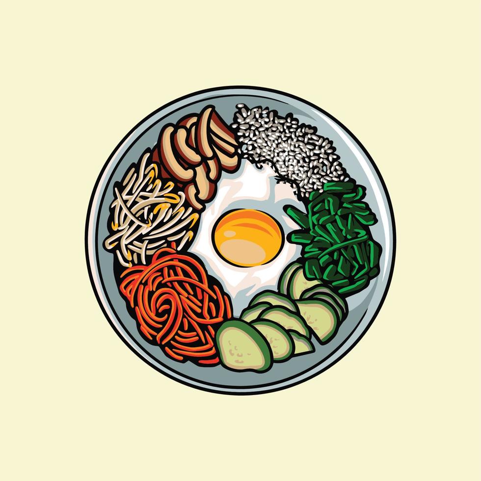 bibimbap comida vector