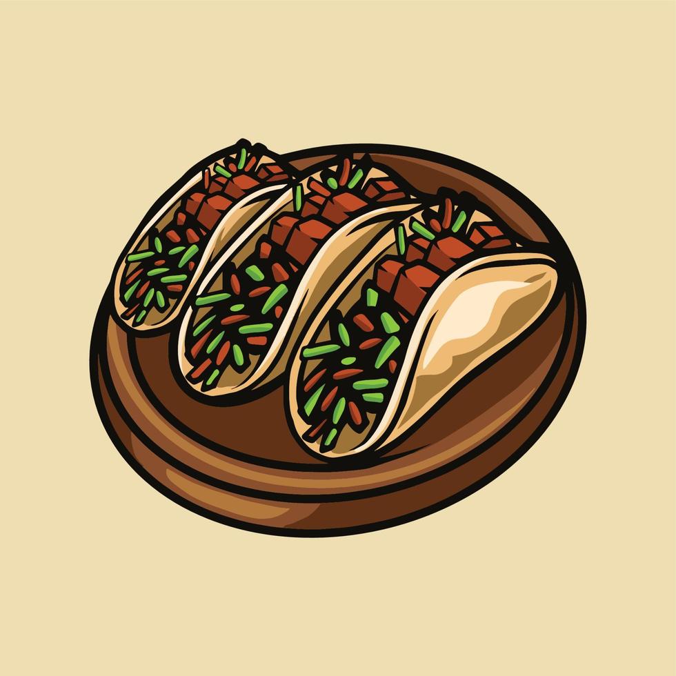 Tacos food vector