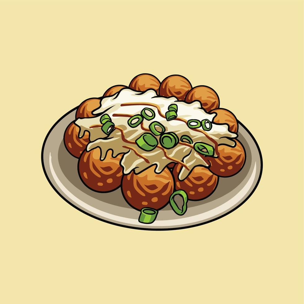 Takoyaki food vector