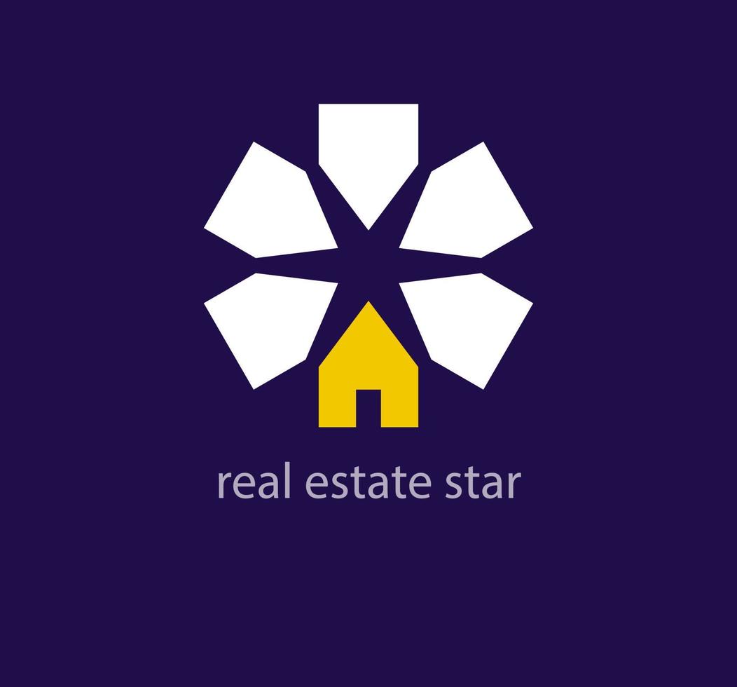 Real estate star logo. Unique design. Real estate network and center logo template. vector. vector