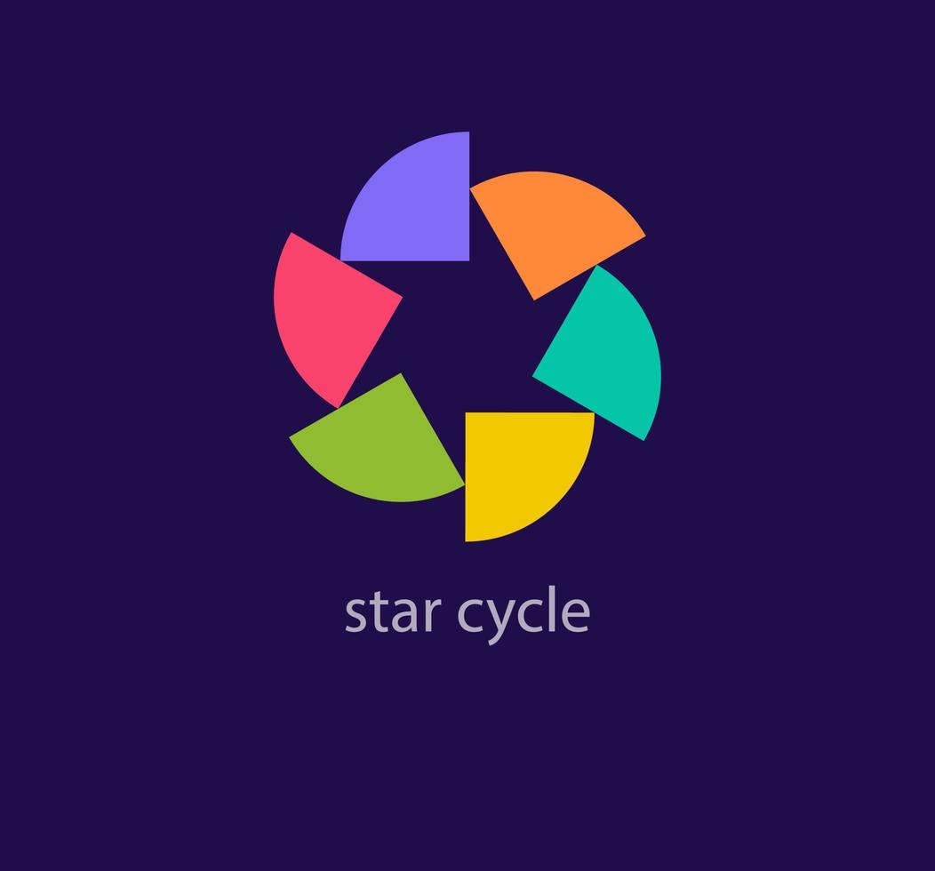 Star formation logo. Unique colorful design. Star logo template with motion. vector. vector