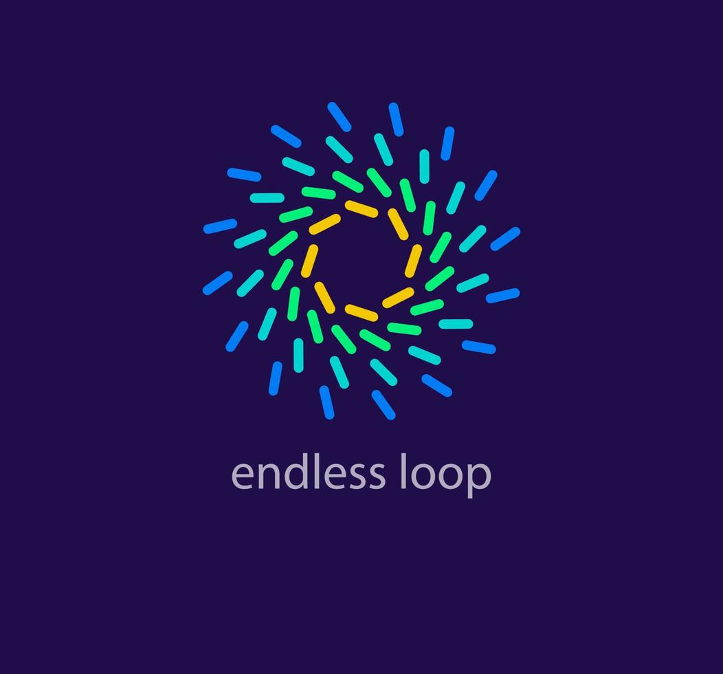 Infinite bar loop logo. Unique colorful design. Innovative life logo template. vector. vector