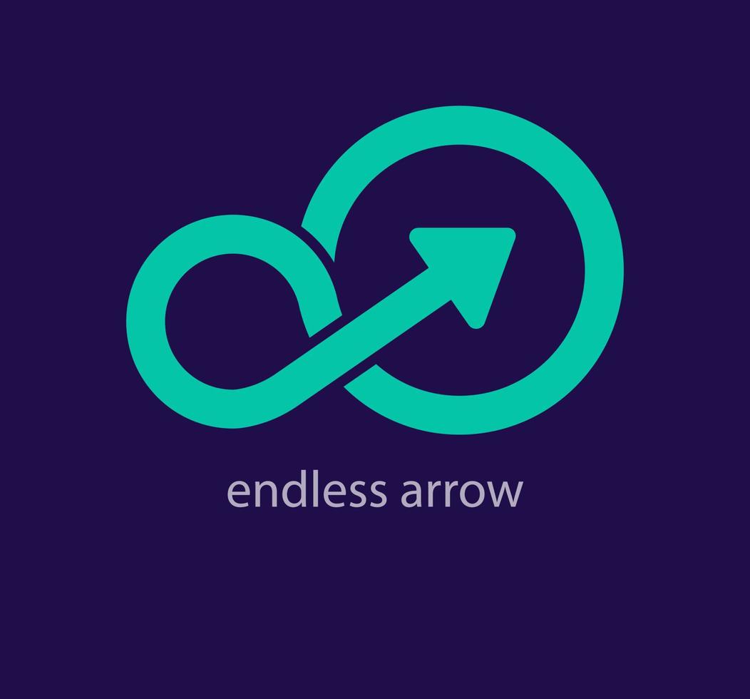 Endless circle and arrow logo. Unique design. Innovative arrow logo template. vector. vector