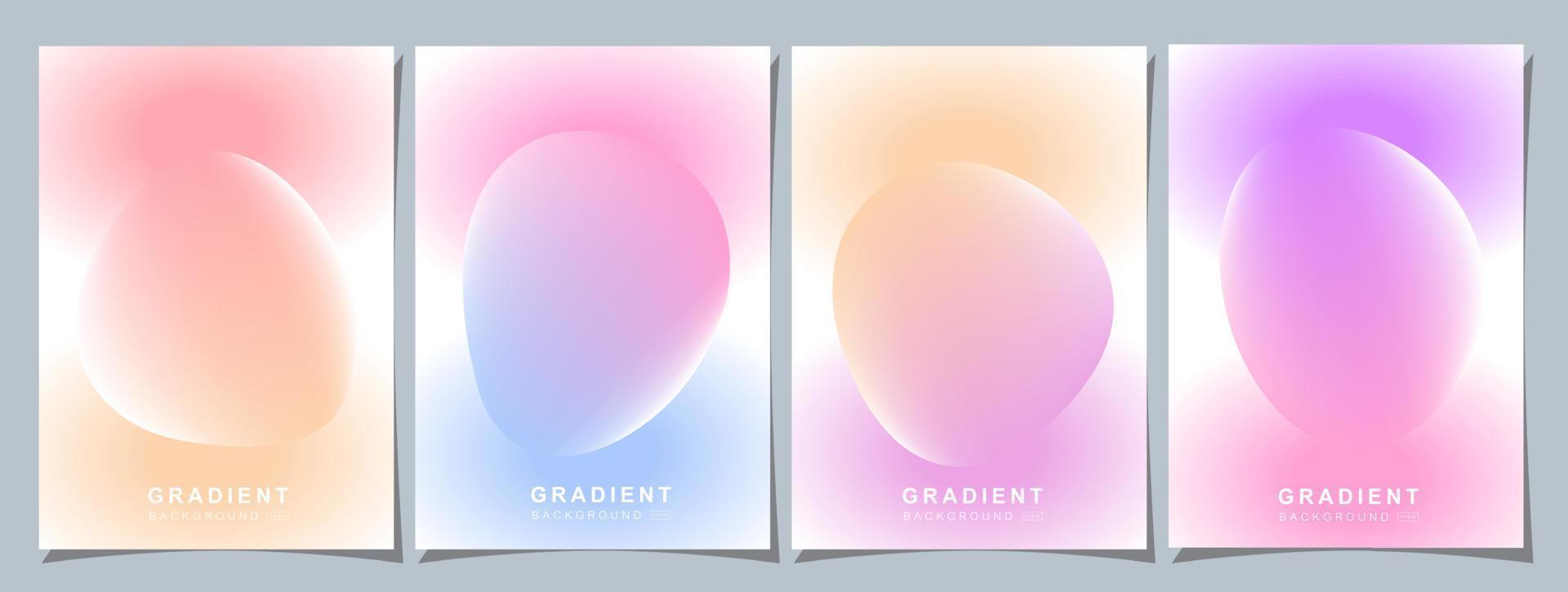 Set of creative covers or posters concept in modern minimal style for corporate identity, branding, social media advertising, promo. Minimalist cover design template with dynamic fluid gradient. vector