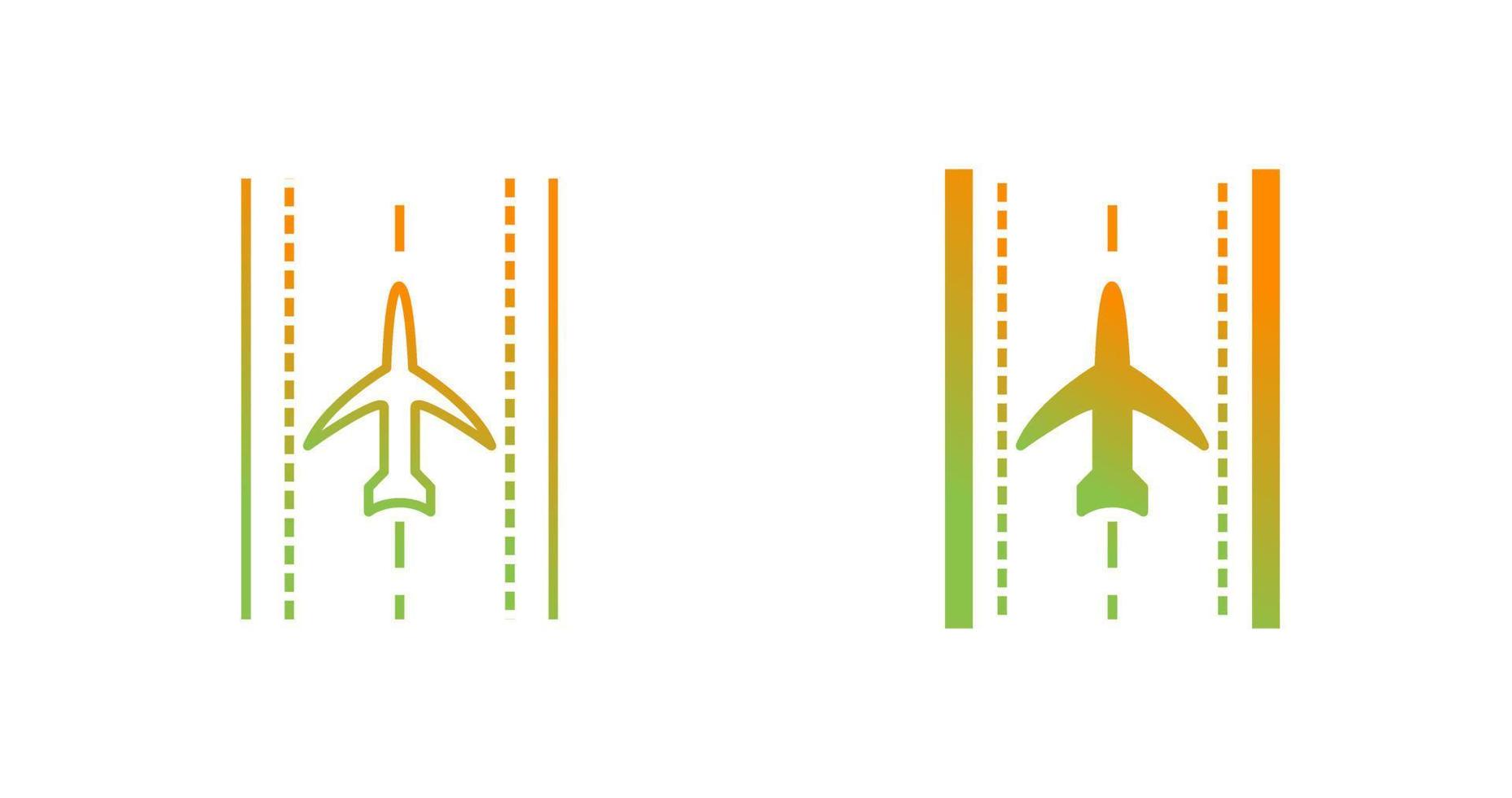 Plane on Runway Vector Icon