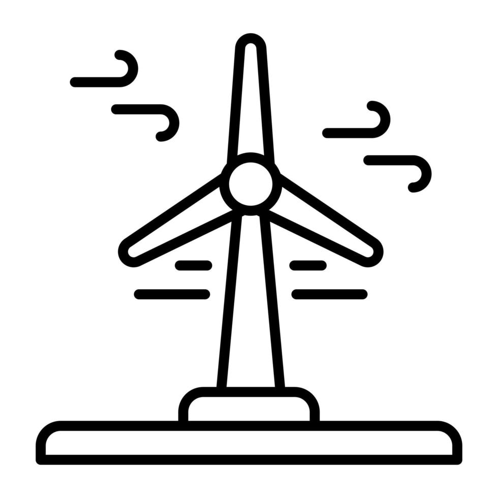 creativamente diseñado vector de viento turbina en de moda estilo, prima icono de viento turbina