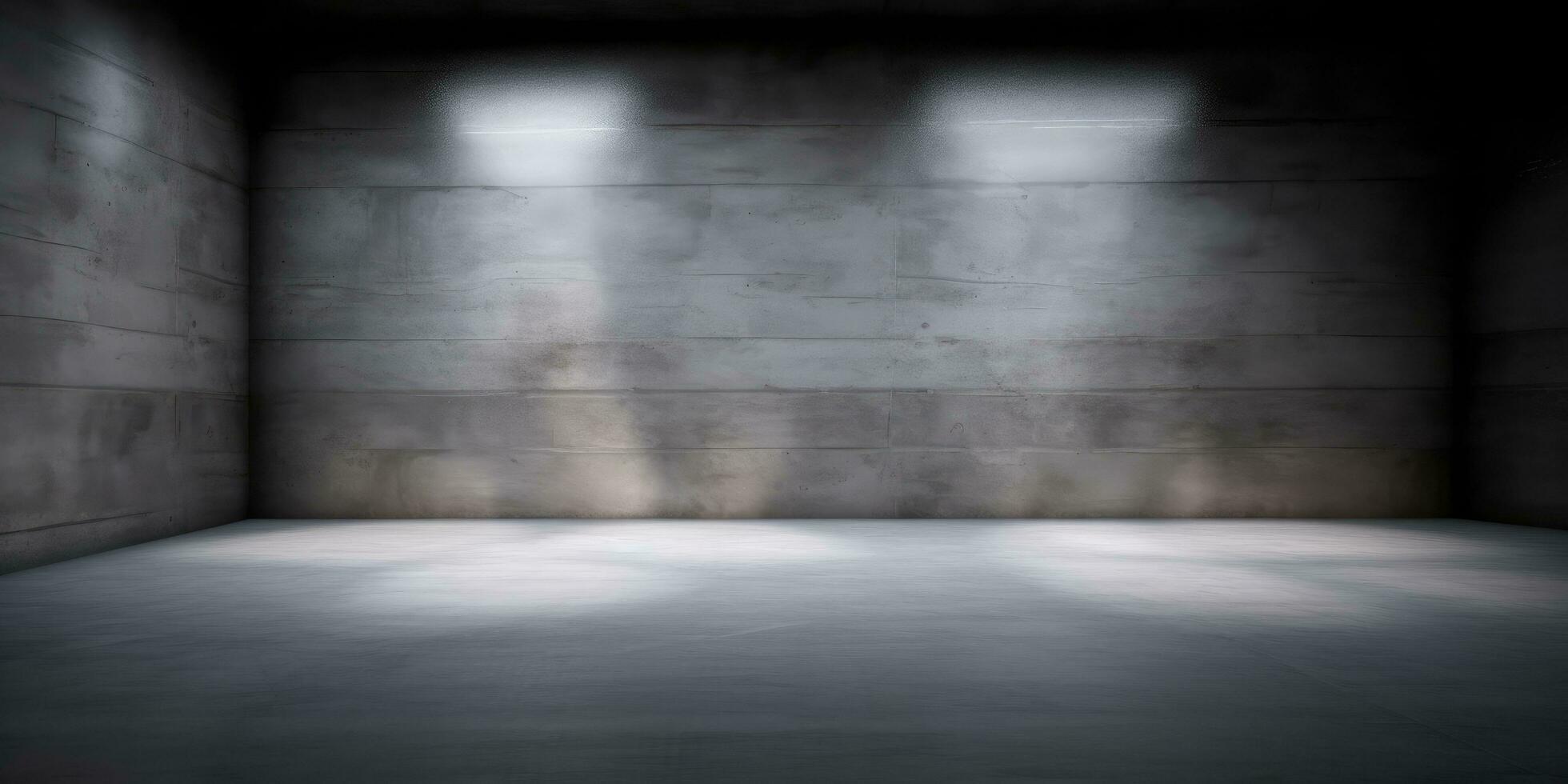 Empty dark abstract cement wall and studio room photo