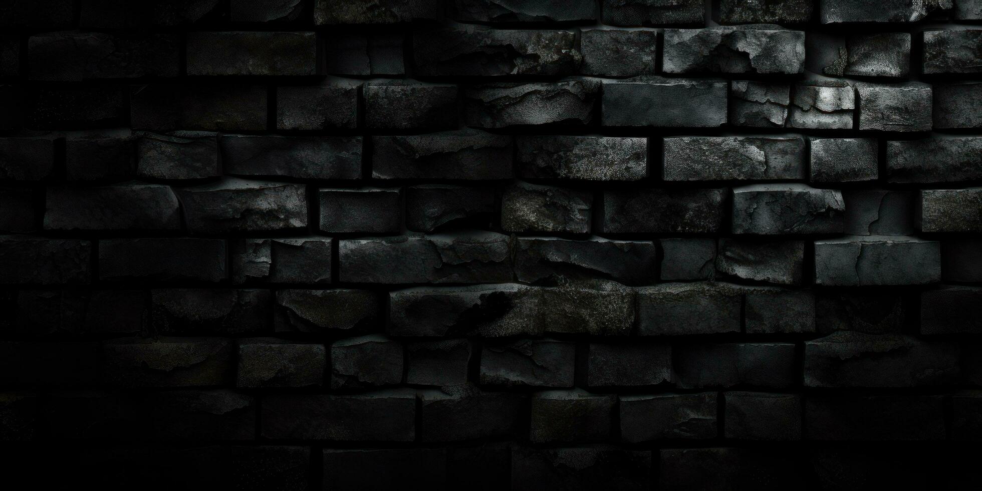 black brick wall dark background photo