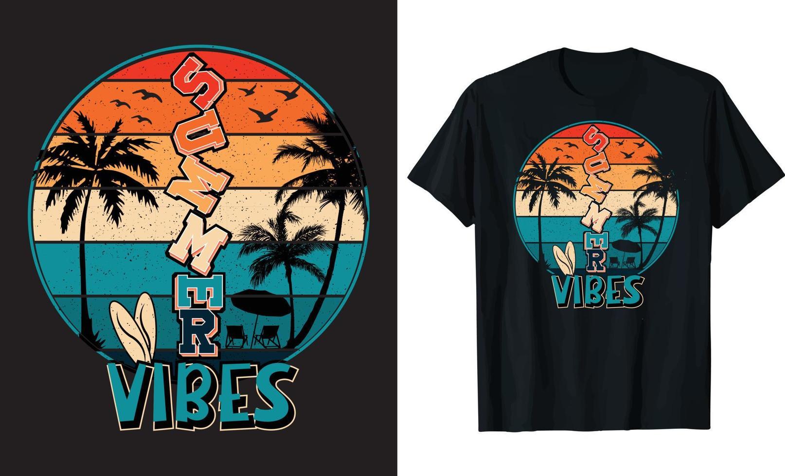 Summer Vibes T-shirt Design Template. 22505022 Vector Art at Vecteezy