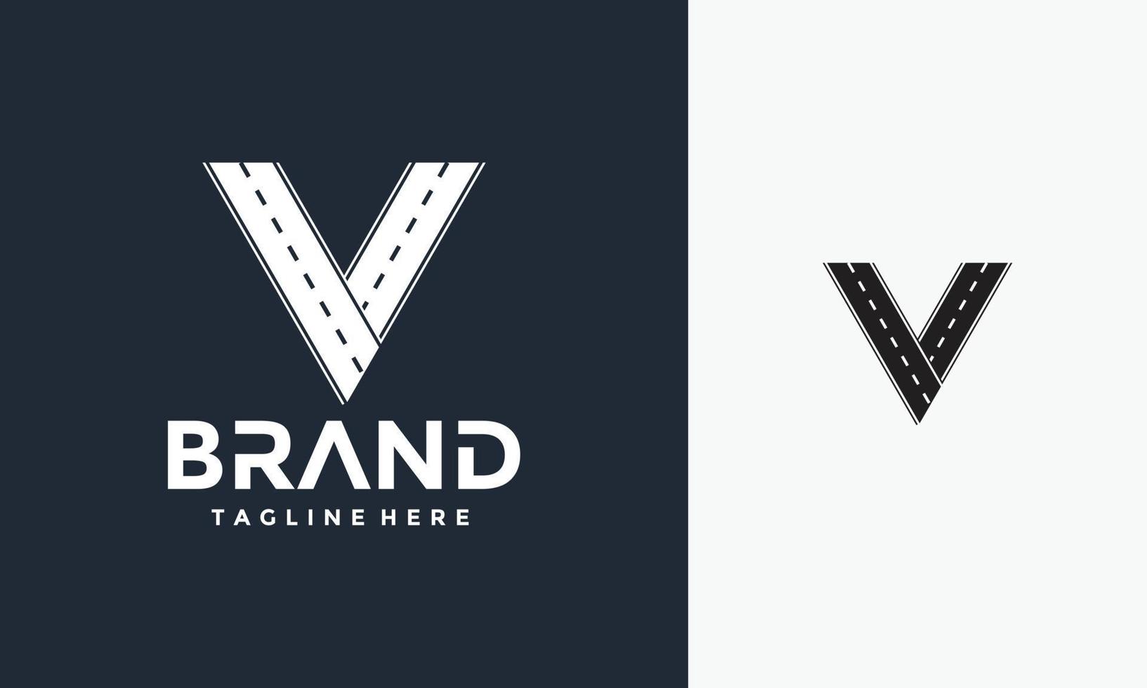 initials V highway logo vector
