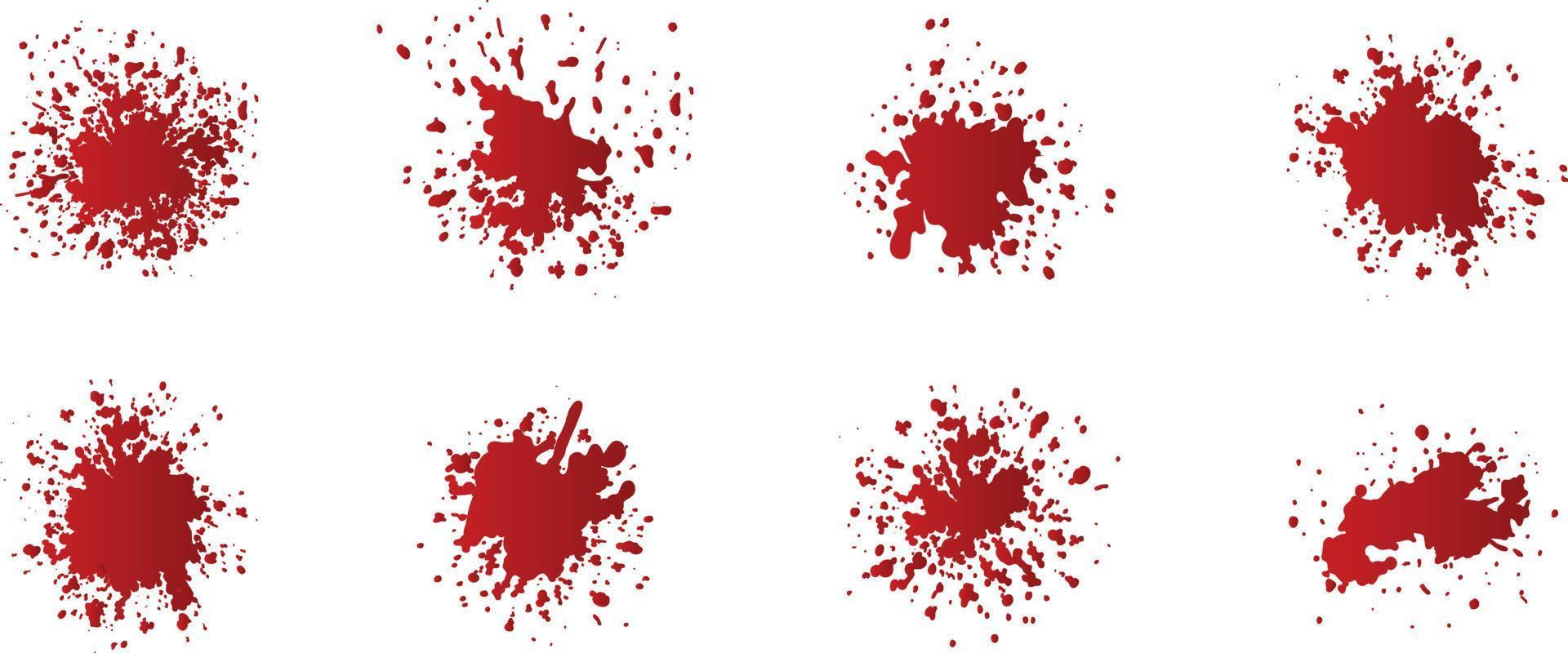 A collection of blood splatter vectors for artwork compositions