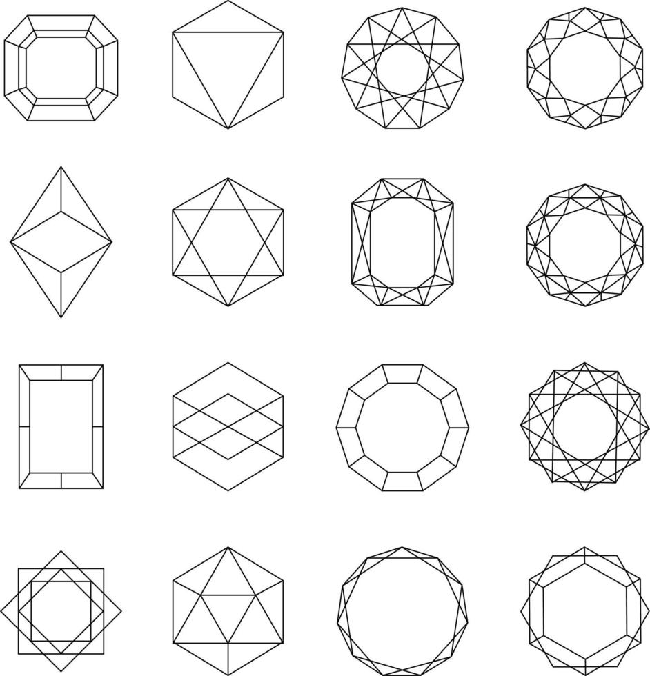 un colección de geométrico formas para obra de arte composiciones vector