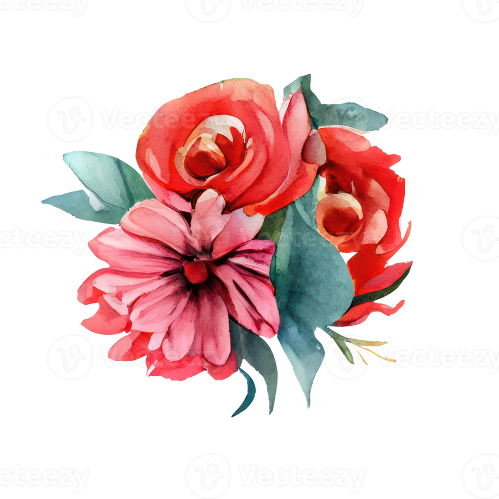 Illustration of watercolor rose png