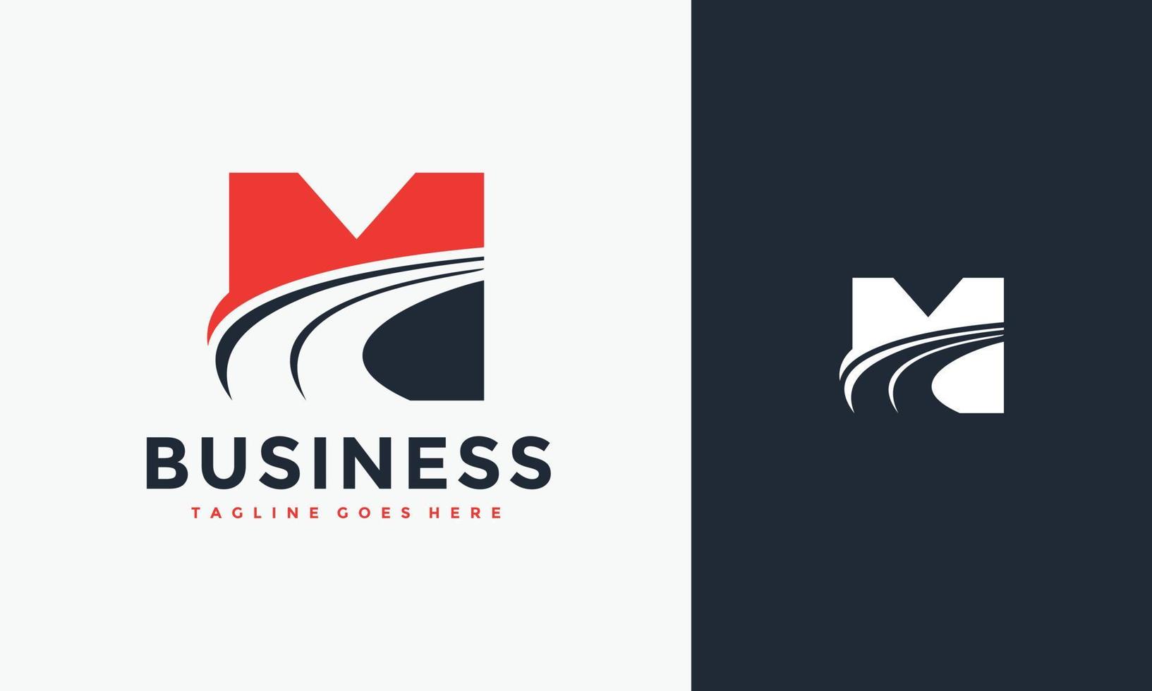 the initials M highway logo vector