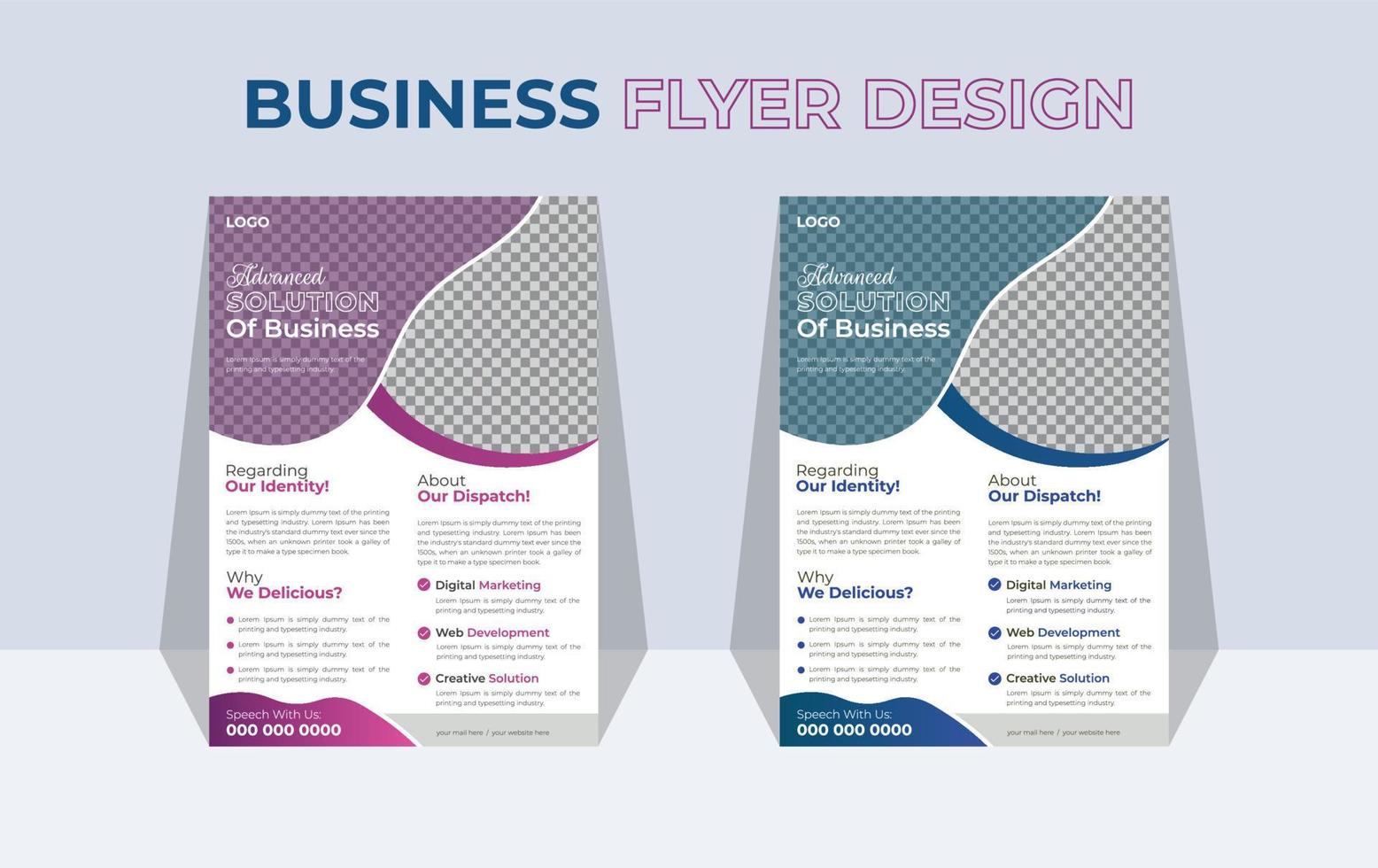 Modern business flyer or brochure cover layout design template vector