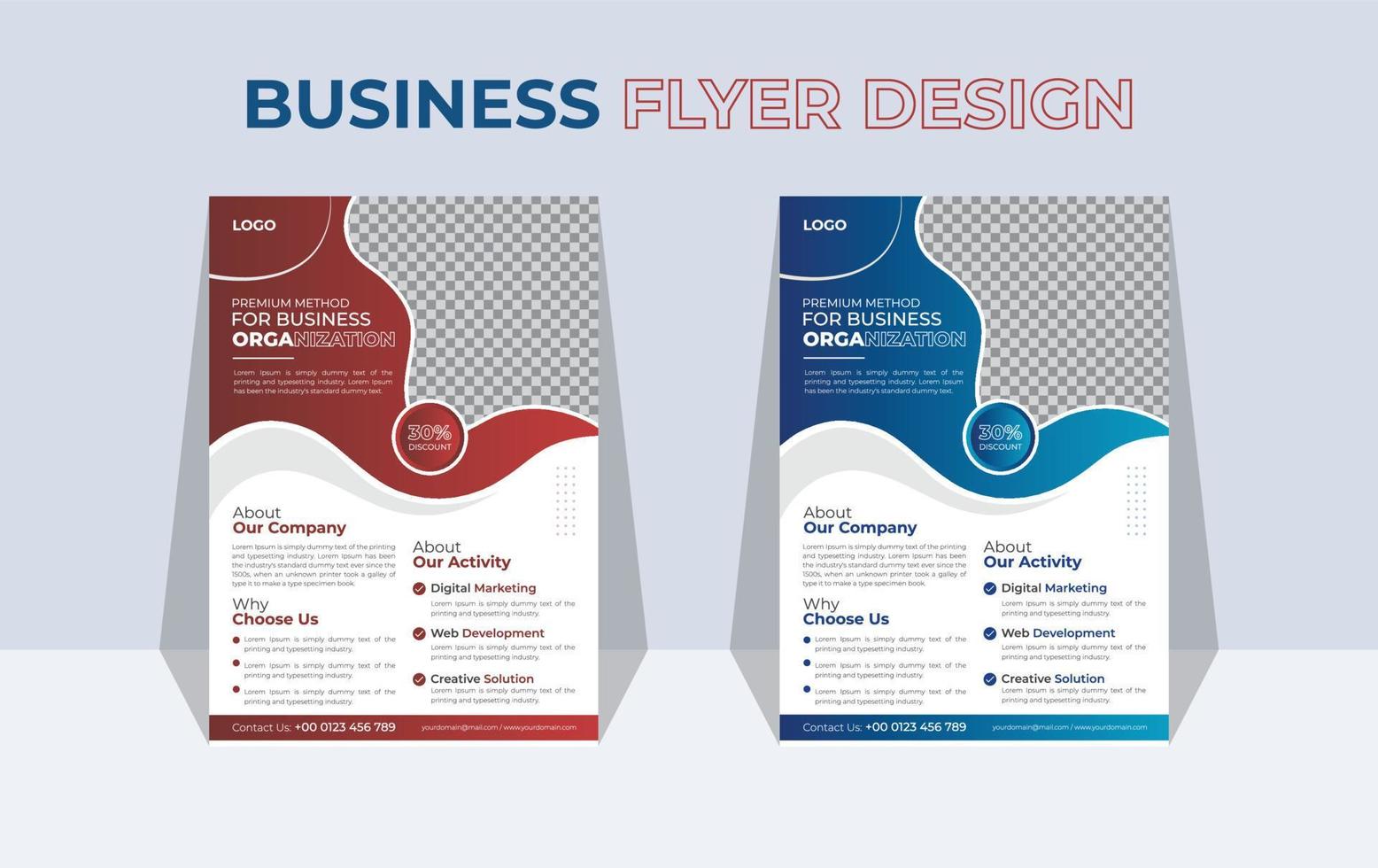 Modern business flyer or brochure cover layout design template vector