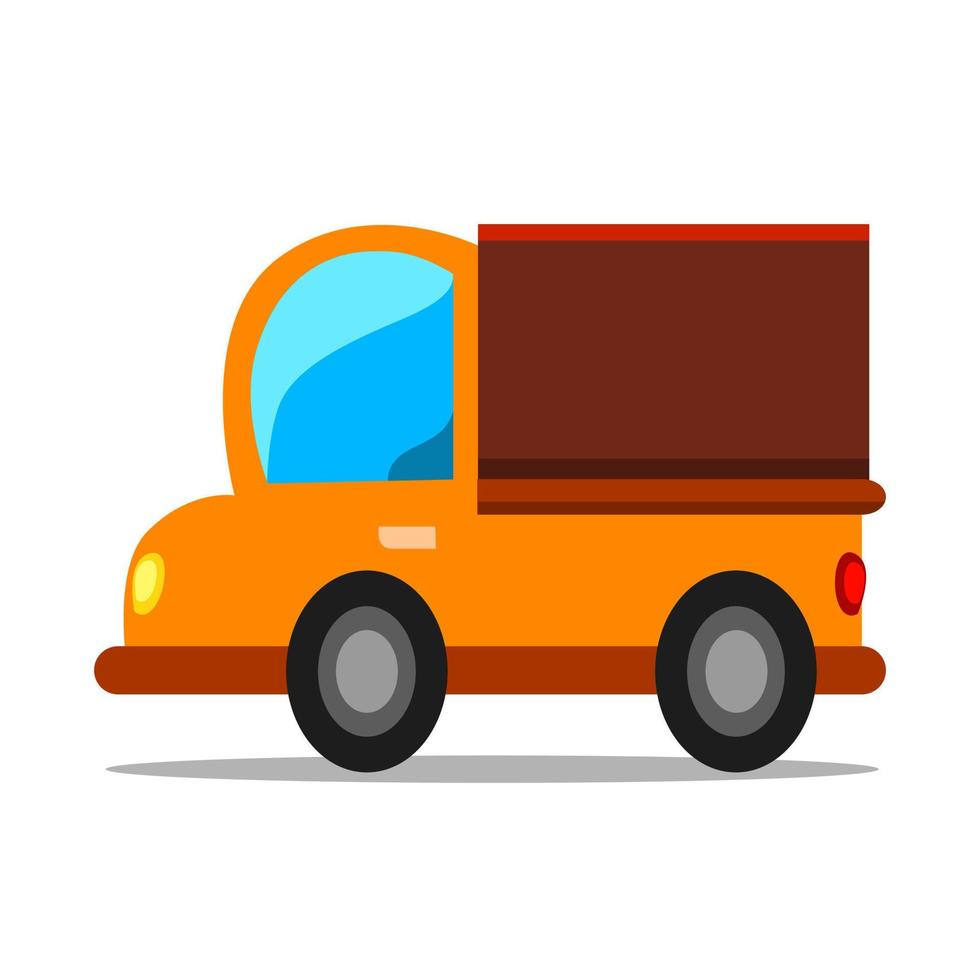 truck illustration in orange color for children's book vector