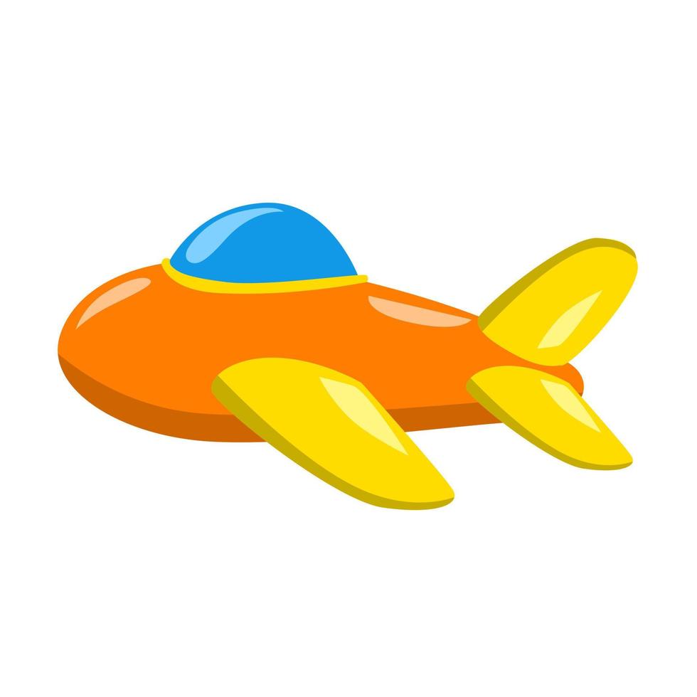 orange color airplane illustration in flat style for children's book vector