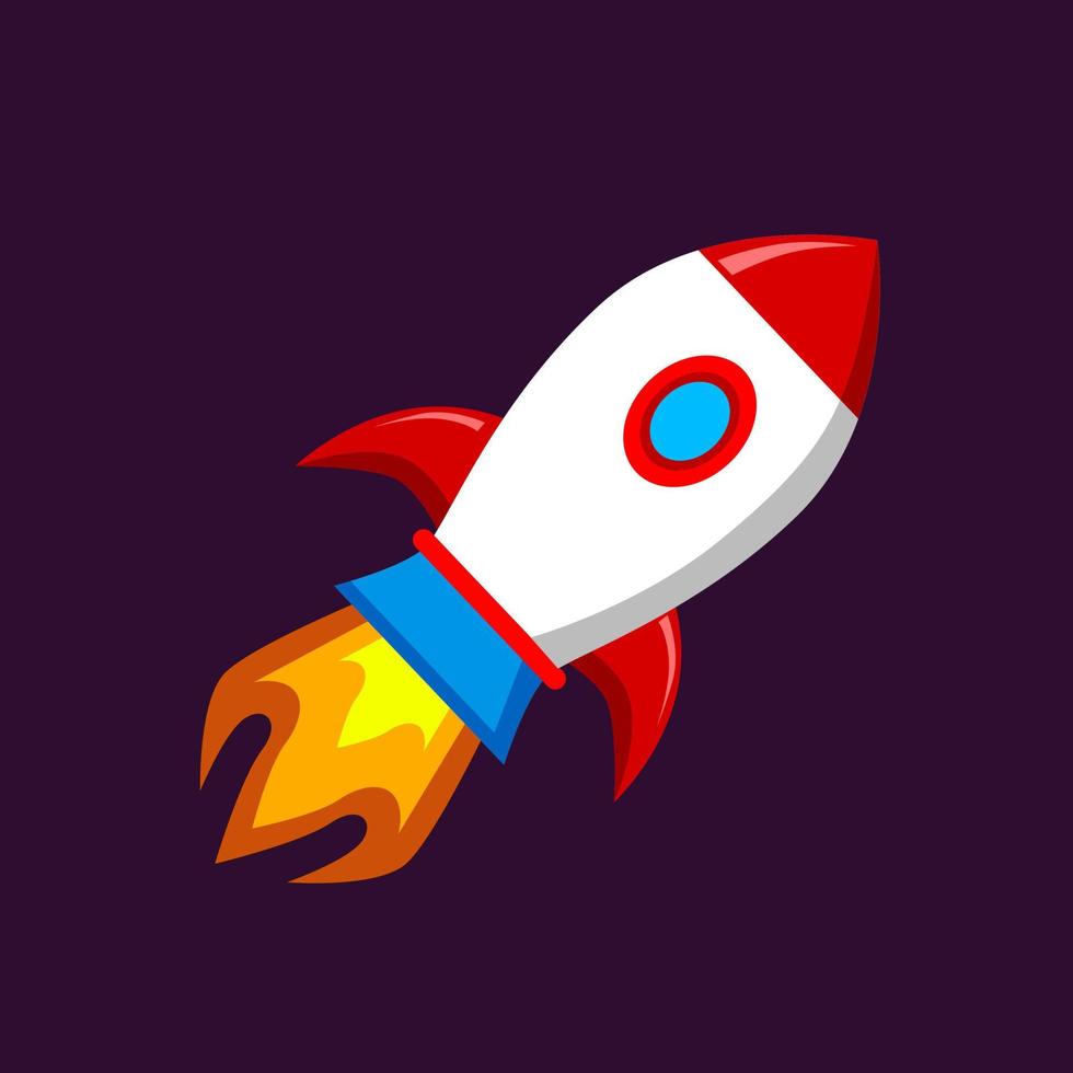 rocket illustration in flat style for children's book vector