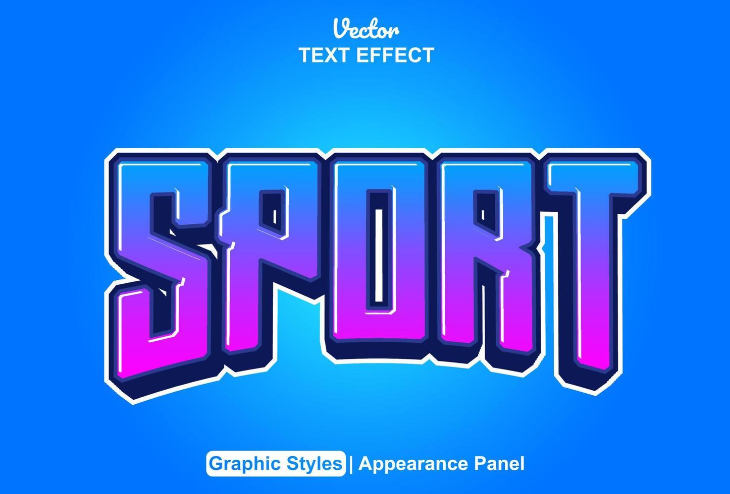 deporte texto efecto con azul color gráfico estilo y editable. vector