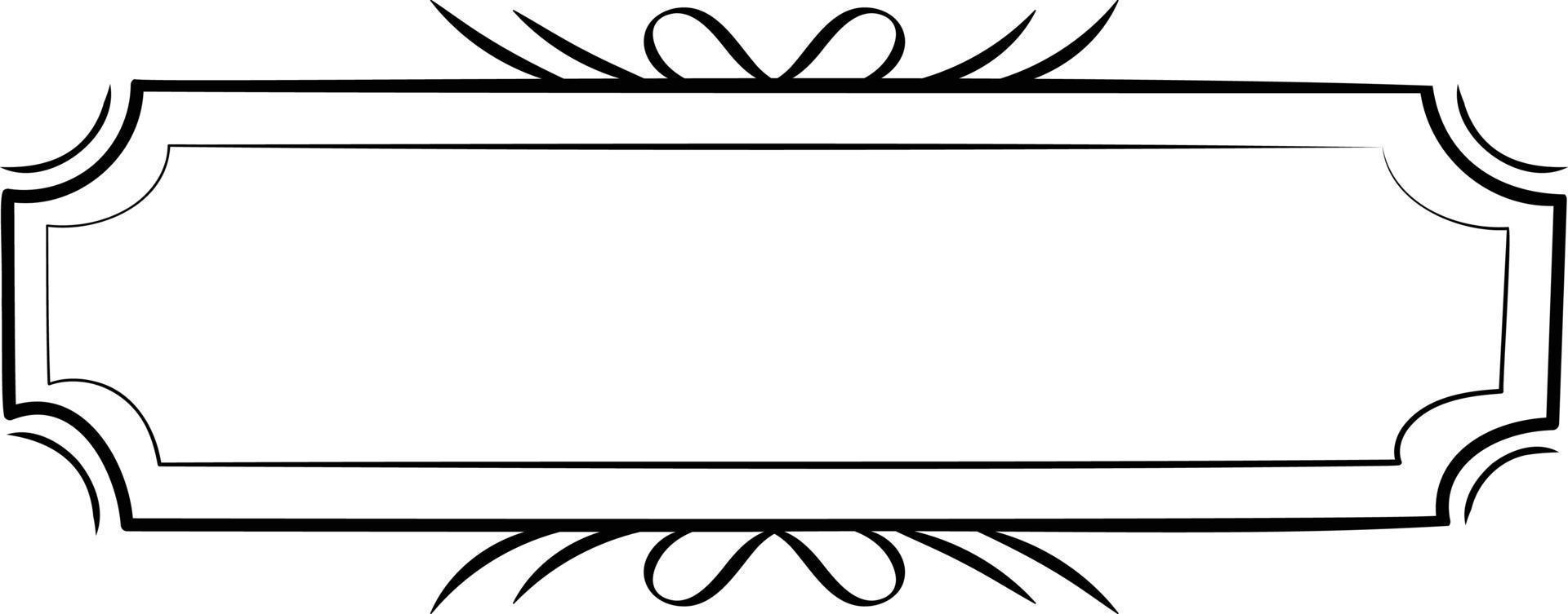 Black ornamental frame element vector