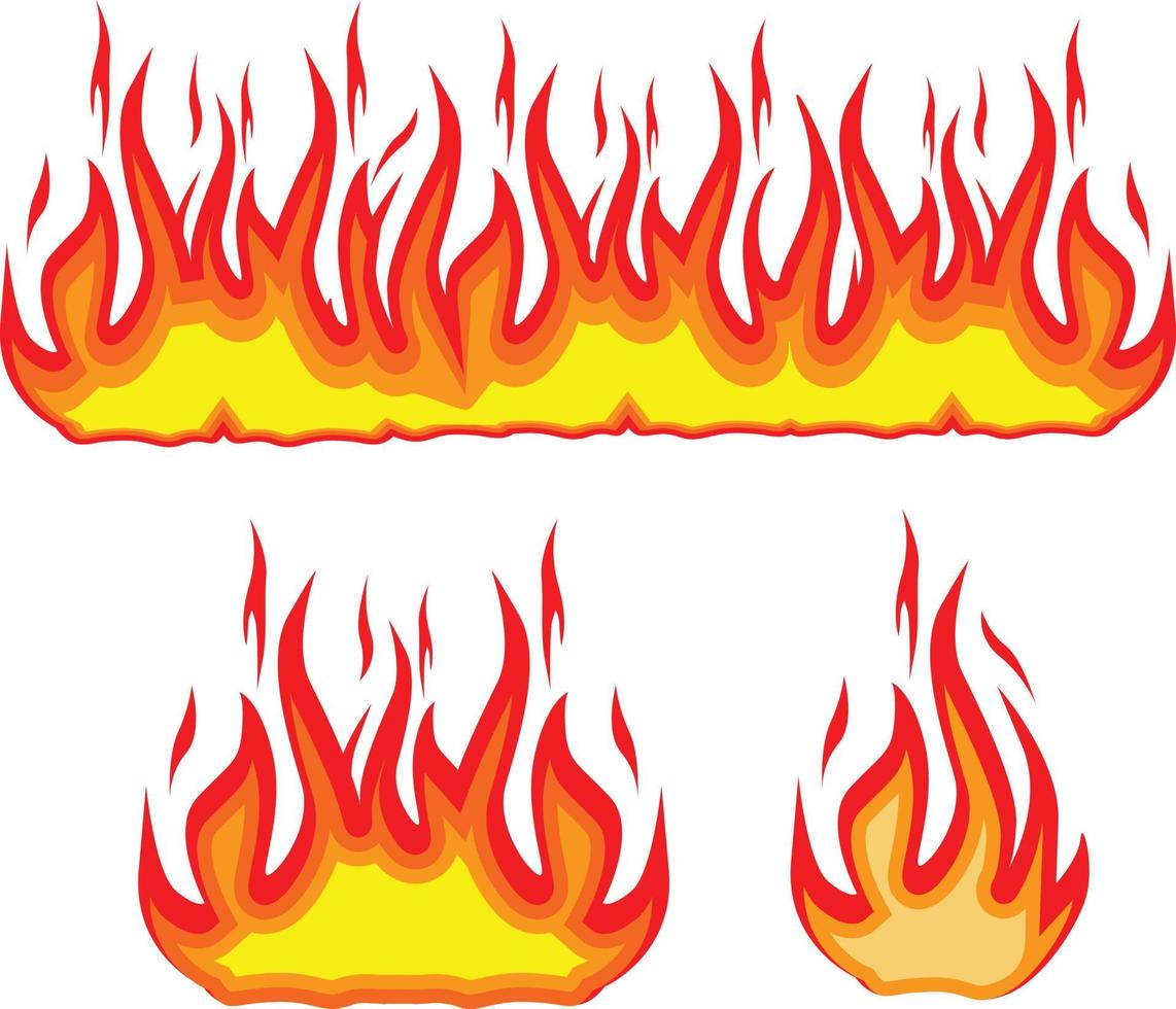 Flame fire hot burn vector image illustrations