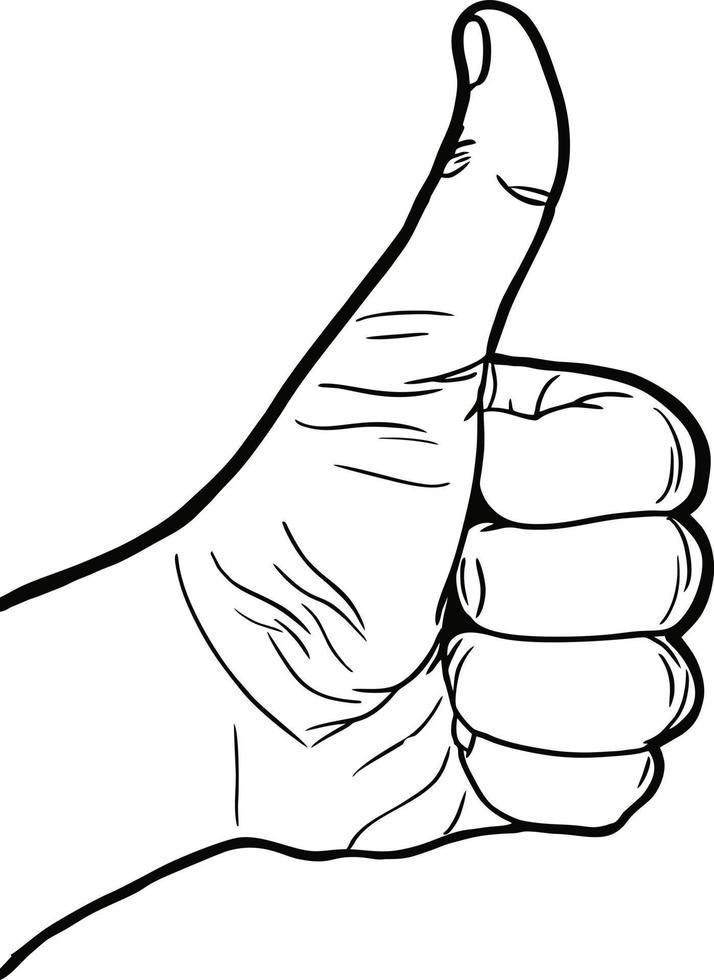 Vector illustration  thumb up emoticon on white background.