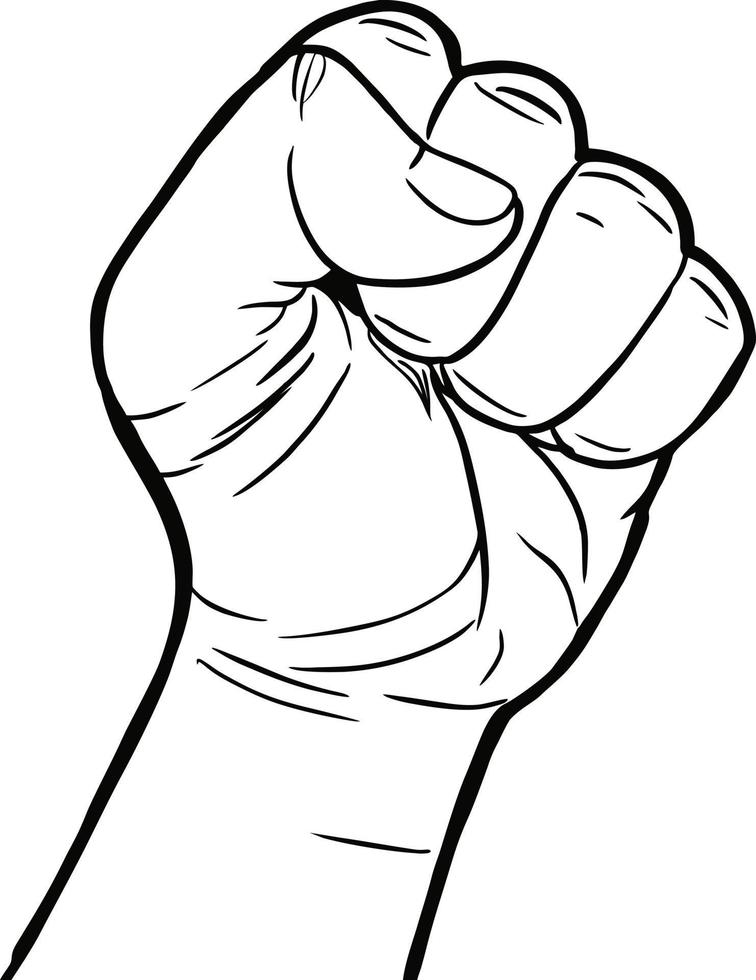 Fist hand gesture vector illustrations