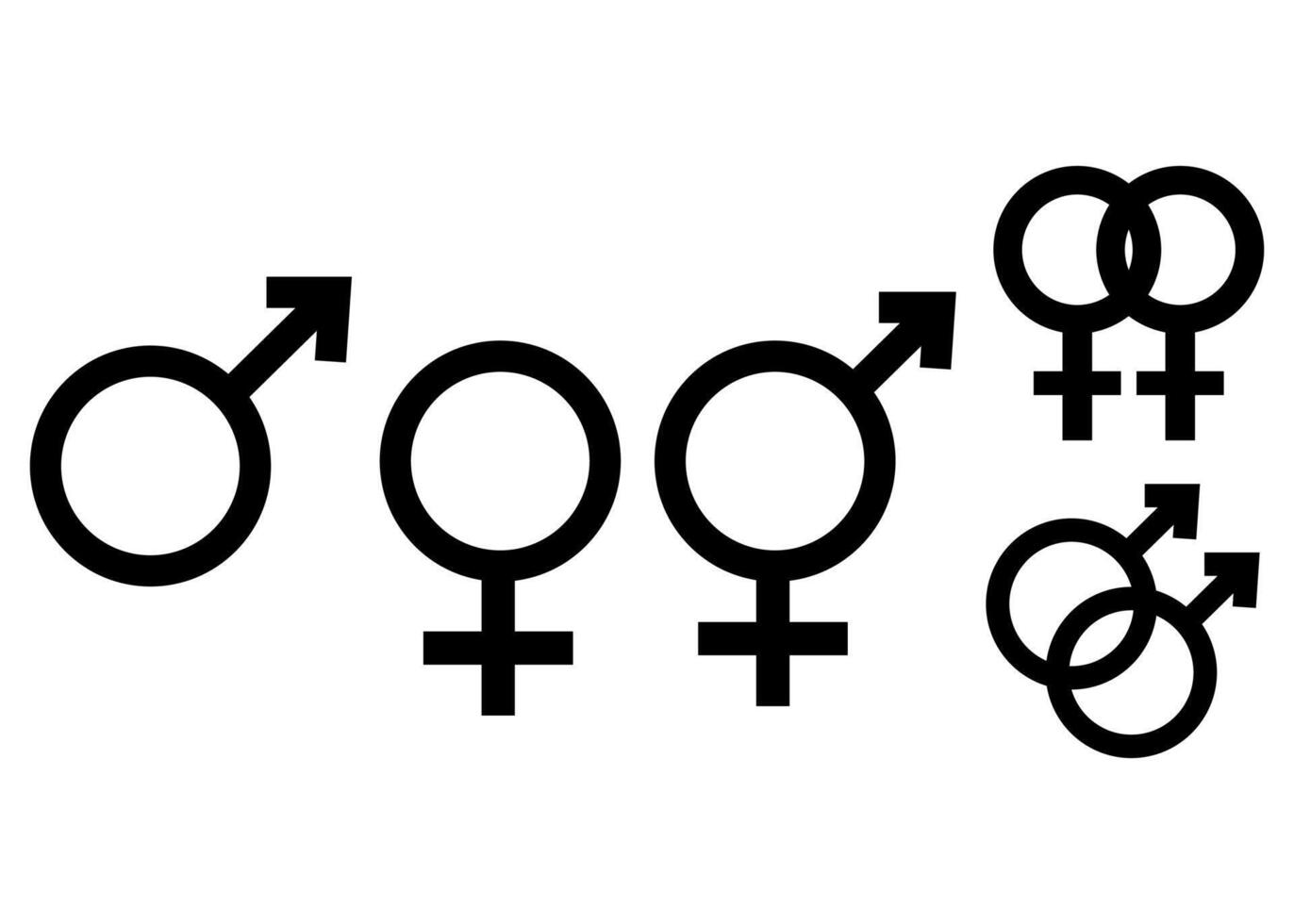 Vector Men and women sexuality symbol vector. human rights gender