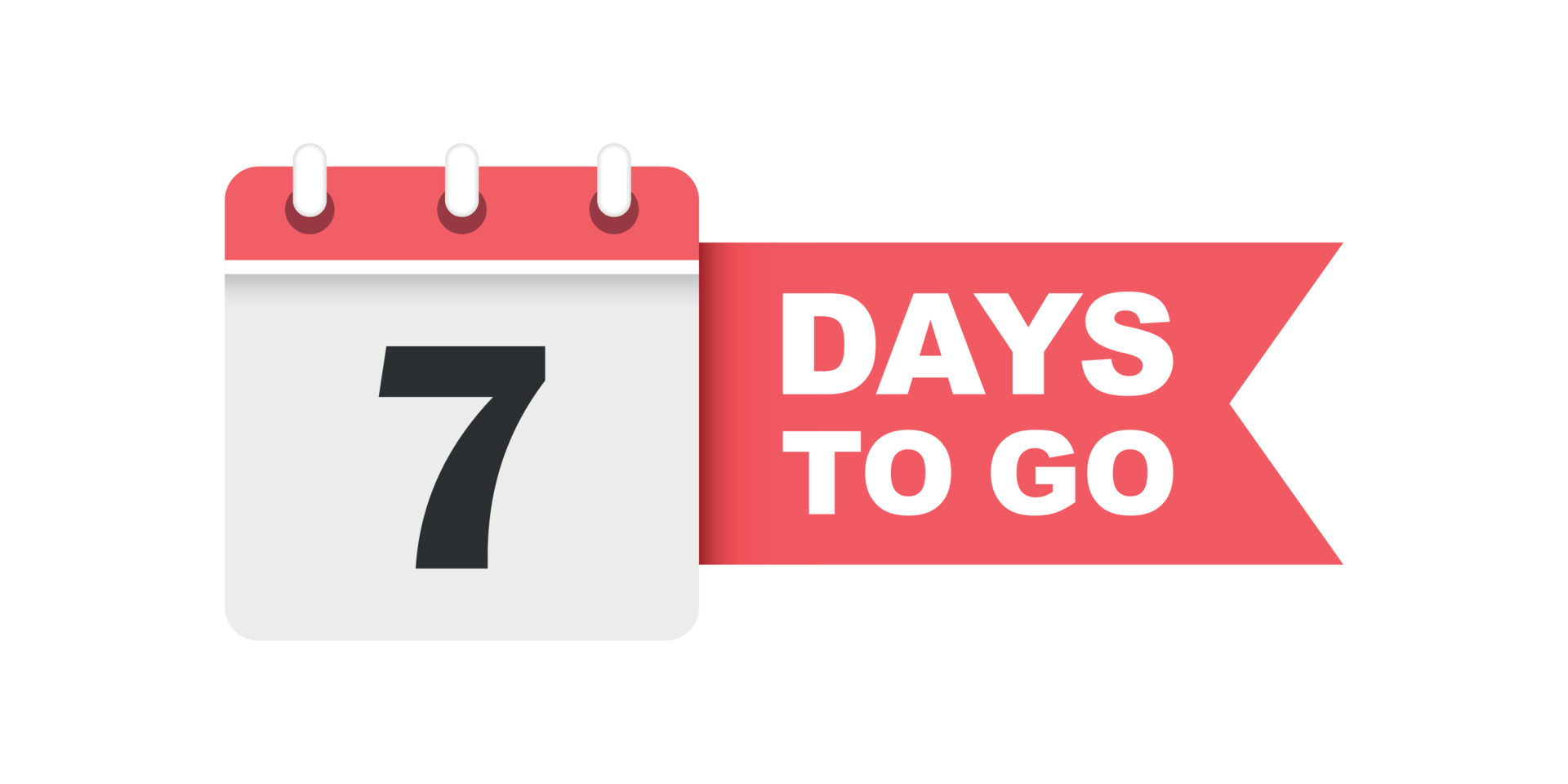 7 days left icon in flat style. Offer countdown date number vector ...