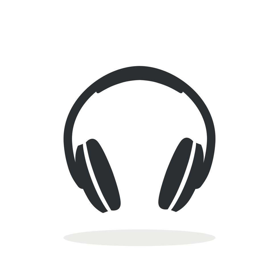 Headphone icon in flat style. Earphone vector illustration on isolated background. Listen music sign business concept.