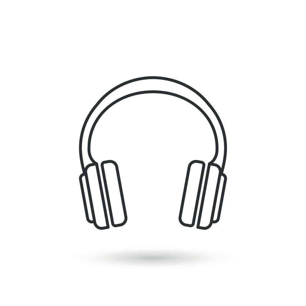 Headphone icon in flat style. Earphone vector illustration on isolated background. Listen music sign business concept.