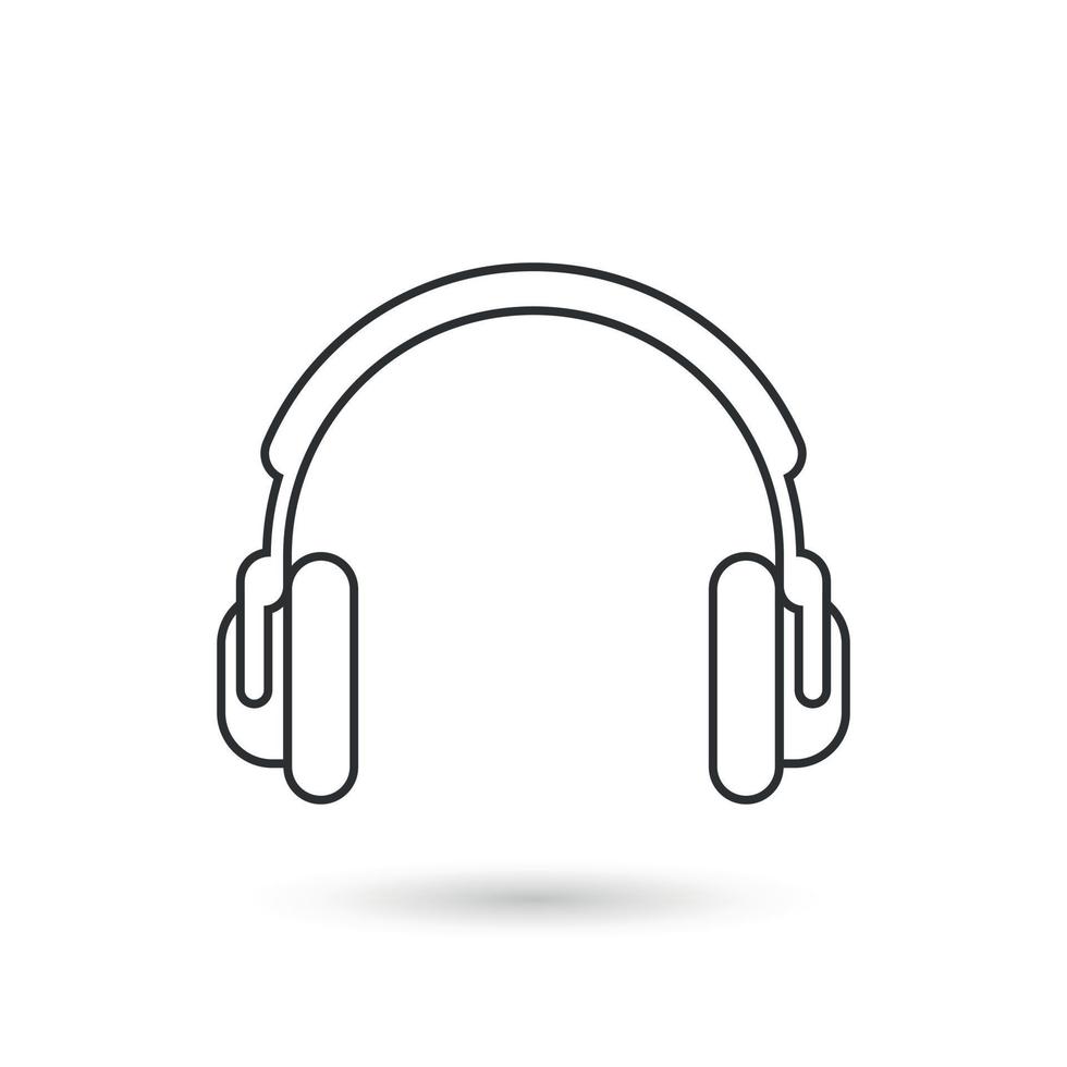 Headphone icon in flat style. Earphone vector illustration on isolated background. Listen music sign business concept.
