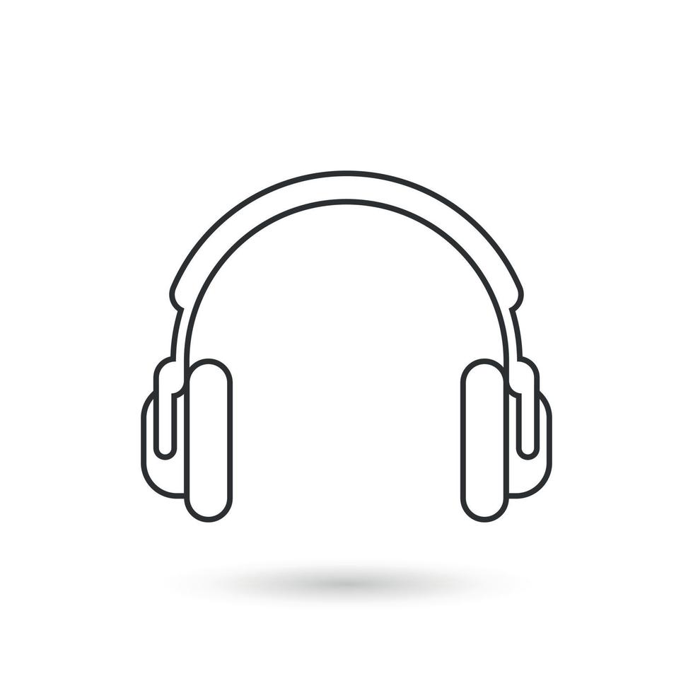 Headphone icon in flat style. Earphone vector illustration on isolated background. Listen music sign business concept.