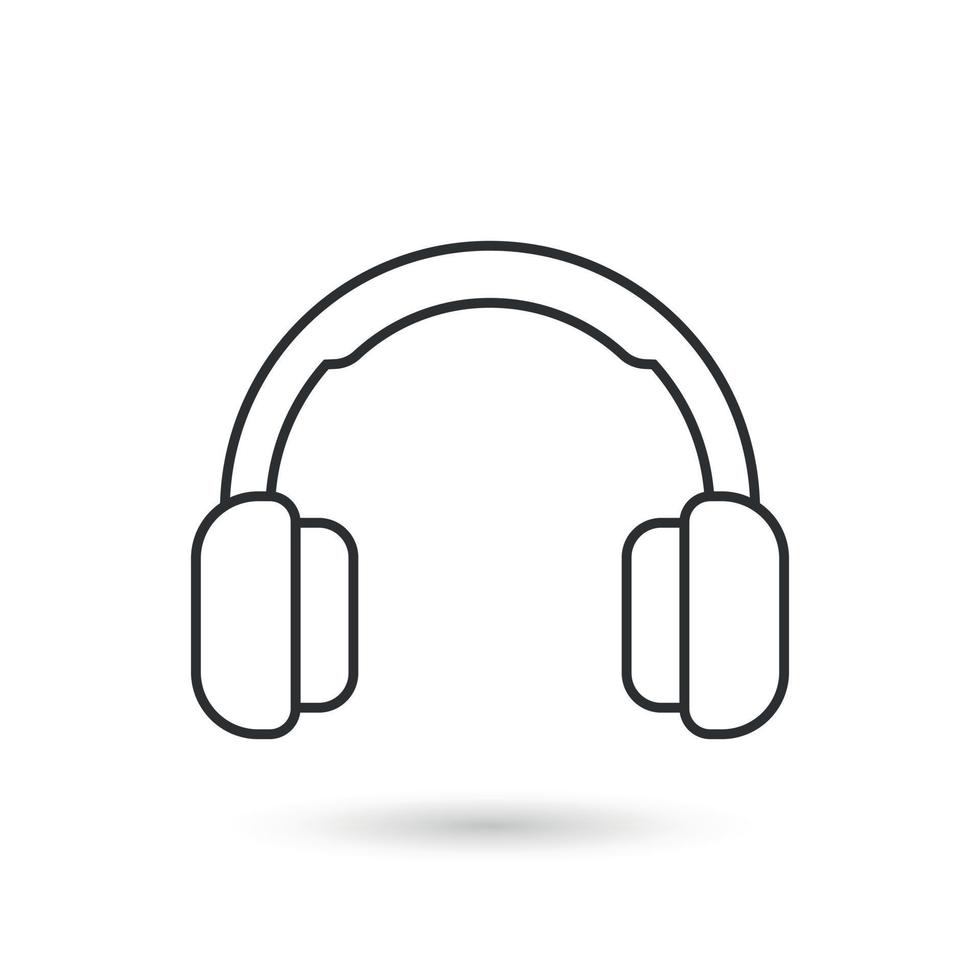 Headphone icon in flat style. Earphone vector illustration on isolated background. Listen music sign business concept.