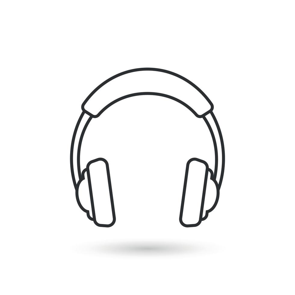 Headphone icon in flat style. Earphone vector illustration on isolated background. Listen music sign business concept.