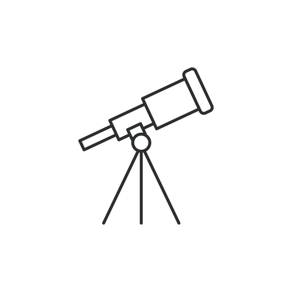 Telescope icon in flat style. Cosmos discover vector illustration on isolated background. Astronomy sign business concept.