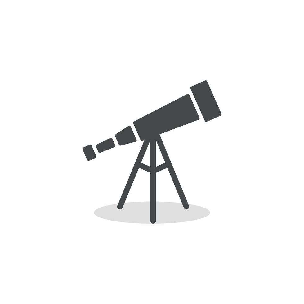 Telescope icon in flat style. Cosmos discover vector illustration on isolated background. Astronomy sign business concept.