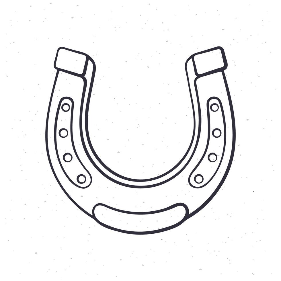 Hand drawn doodle of horseshoe vector