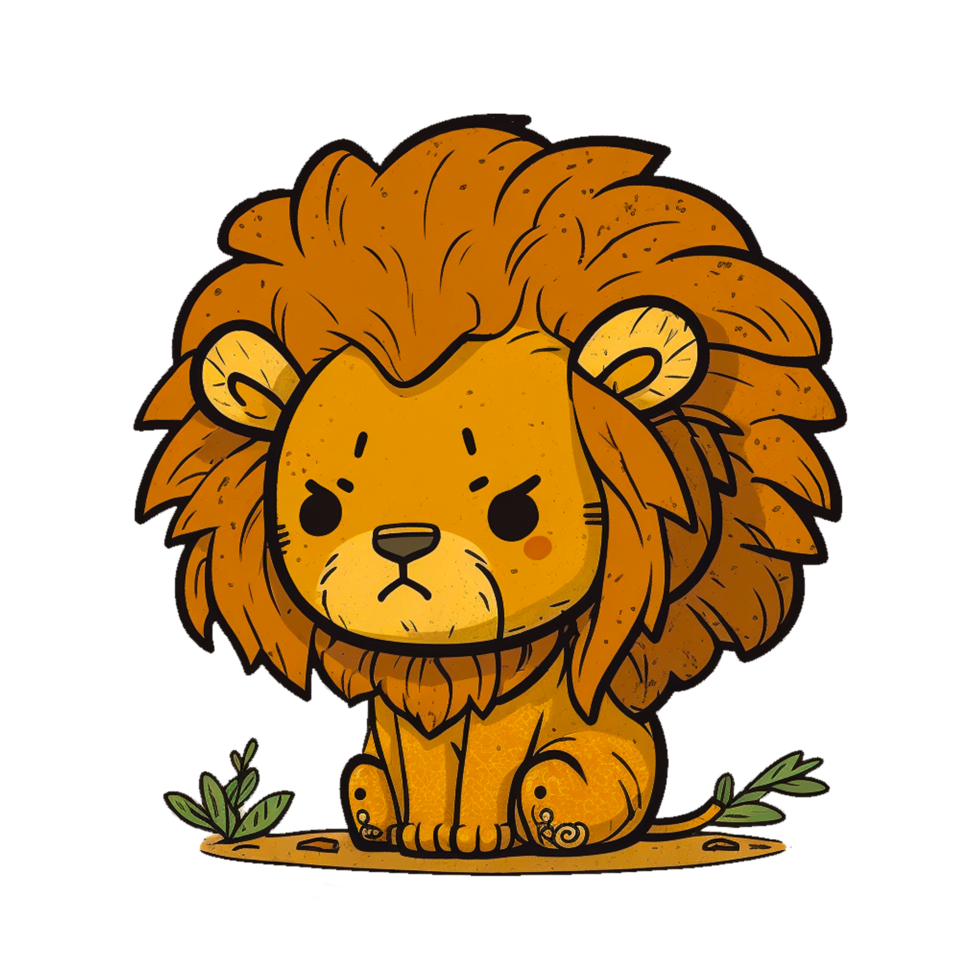 Cute lion illustration icon 22506218 PNG