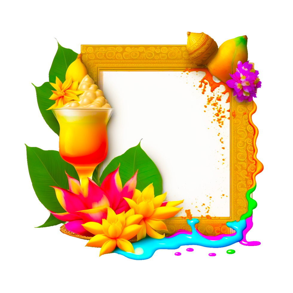 spring floral frame  illustration png