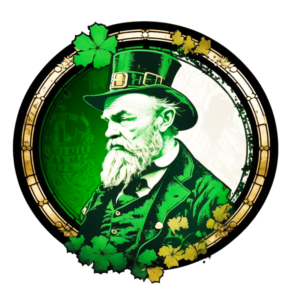 St Patrick day celebration design with leprechaun png