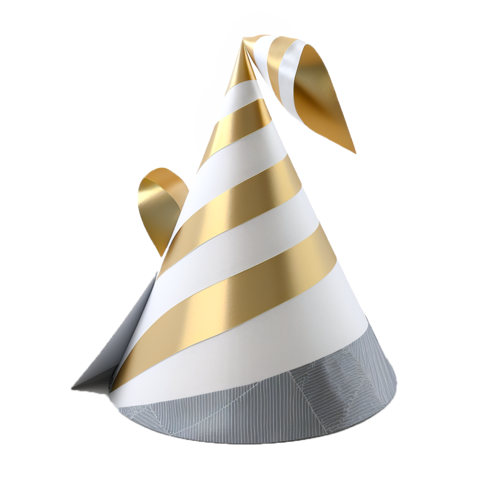 Festive birthday party cone hat png