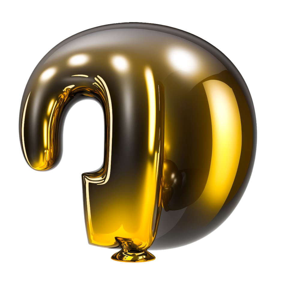 High quality image of gold balloons digit 1 one png
