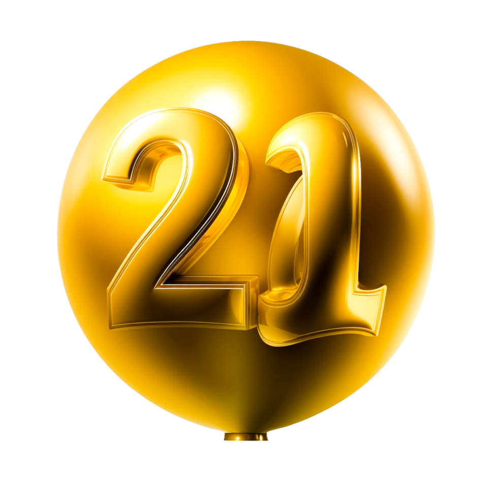 Foil balloon number 21 gold. png