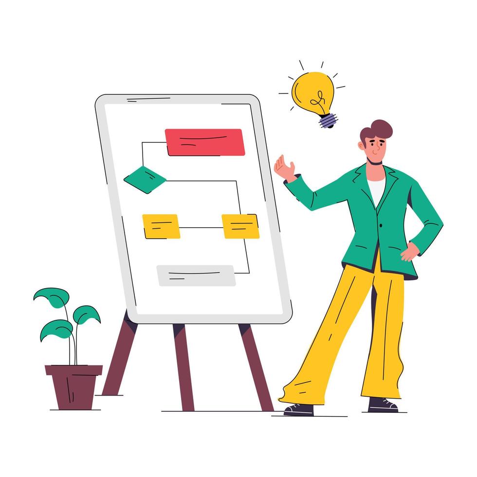 Trendy Business Process vector