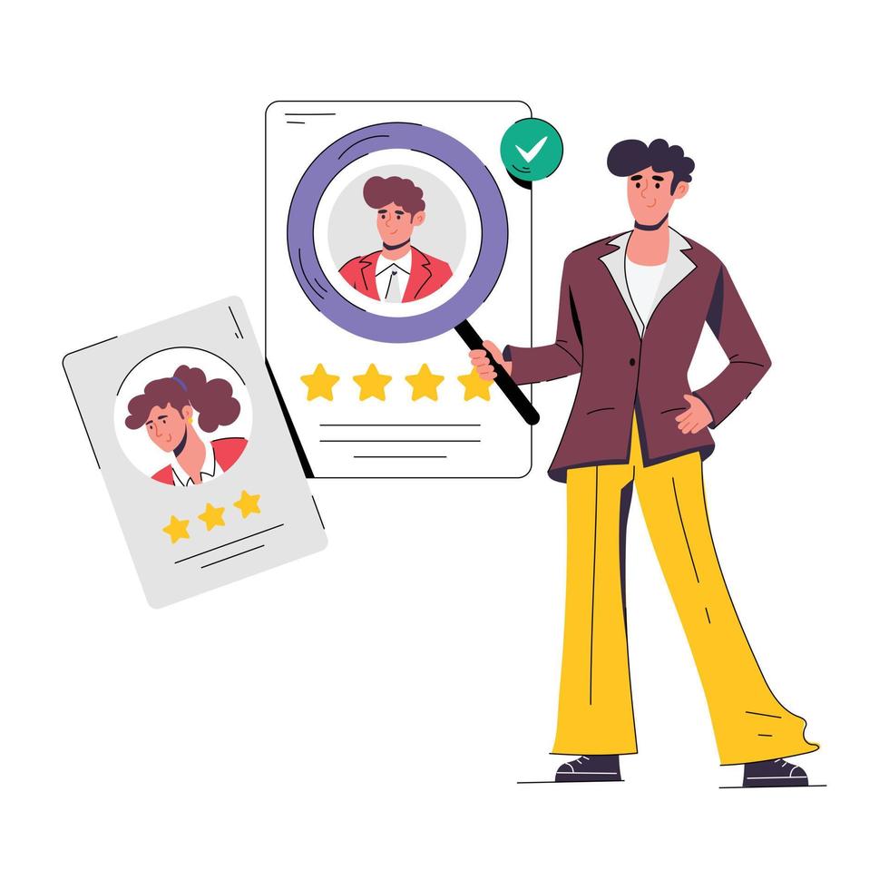 Trendy Recruitment Concepts vector
