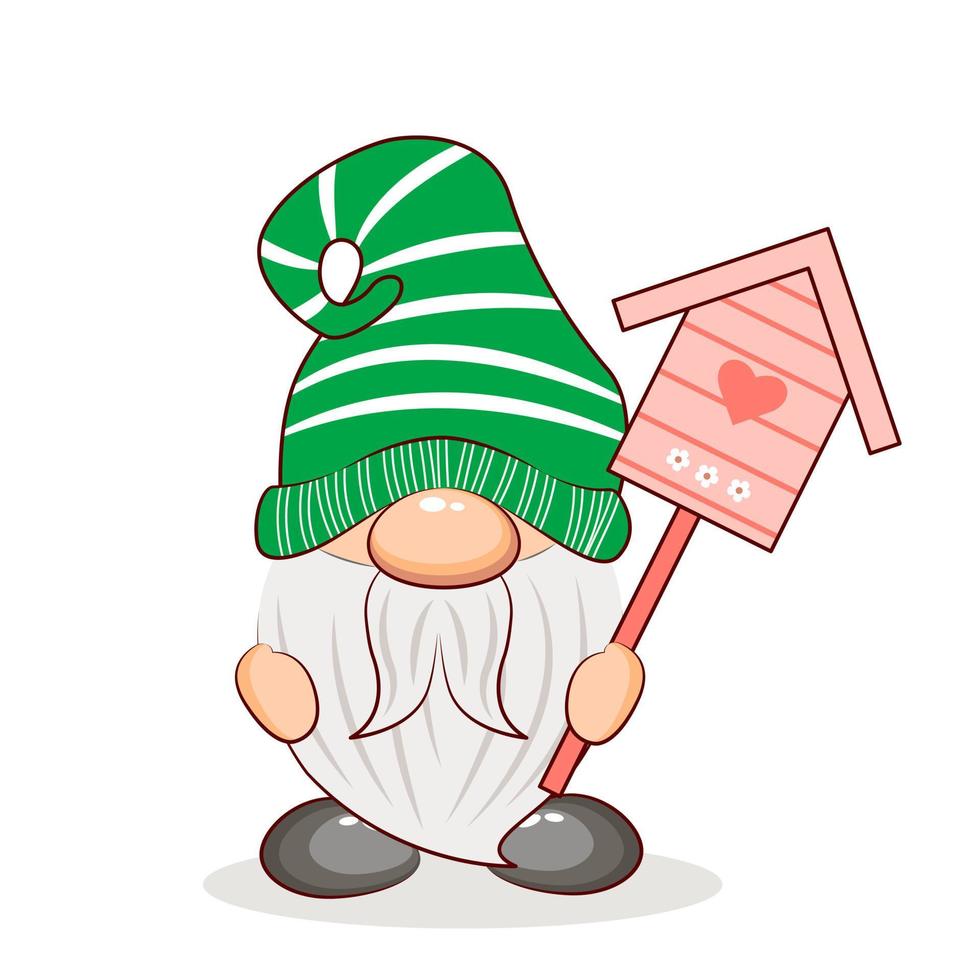 Sweet Spring Gnome. vector illustrator